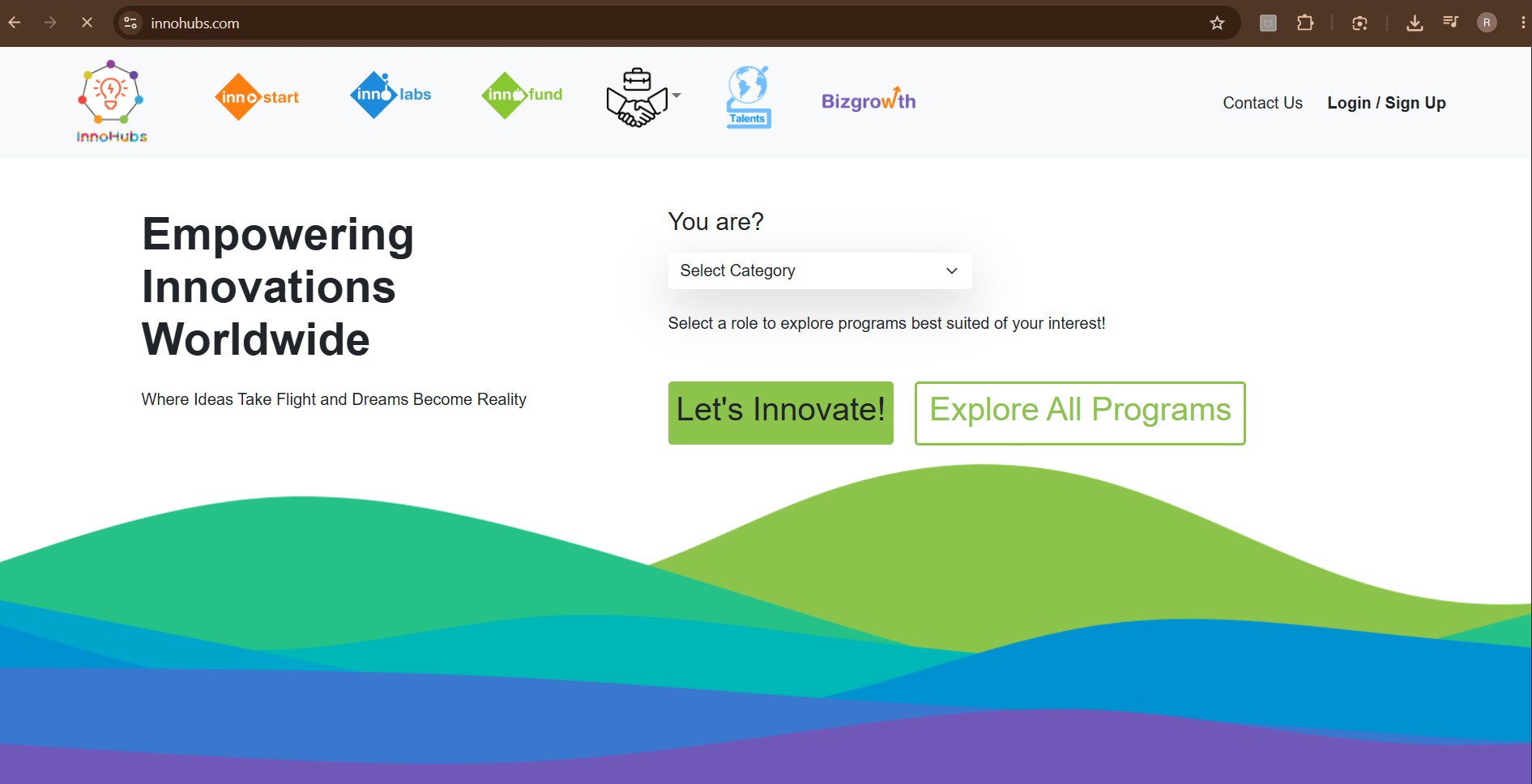 InnoHubs Website Screenshot